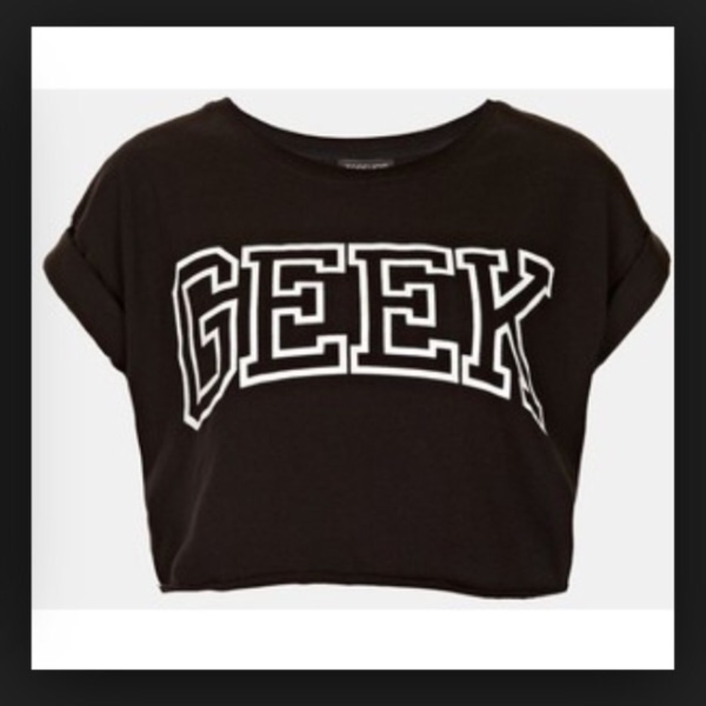 Topshop GEEK Black Crop Top S/M